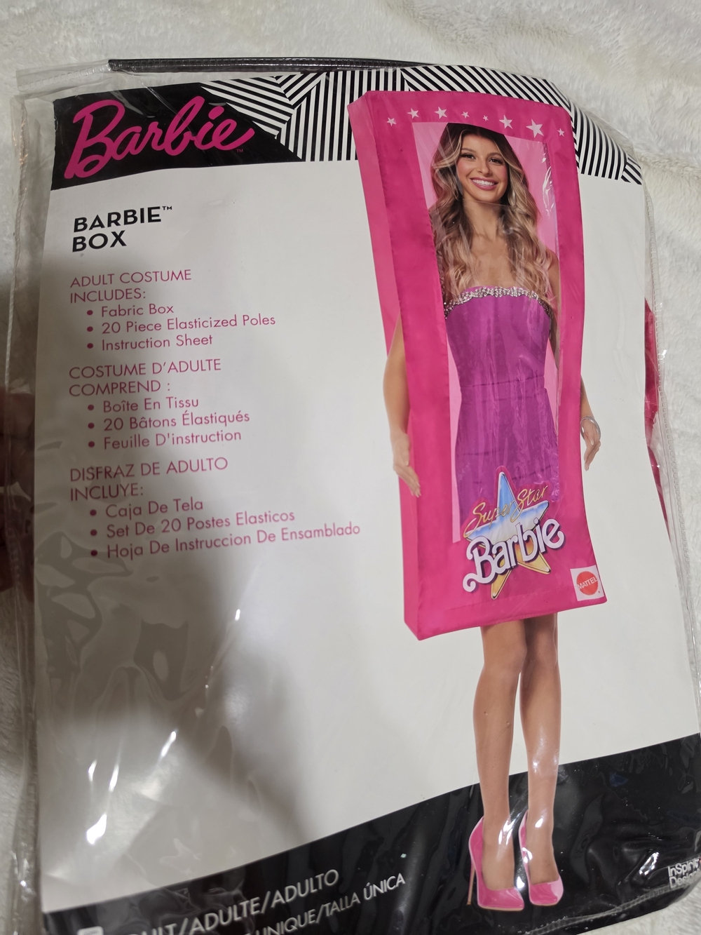 Barbie Pink Doll Box Adult Party Costume And Barbie Backdrop